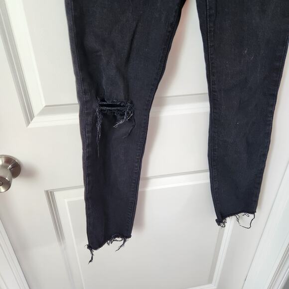 Levi's Wedgie Black Skinny Jeans Distressed Size 25 - Picture 4 of 10